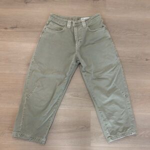 Zara Casual Olive Green barrel jeans